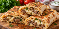 Завернула мясной фарш и сыр в лаваш: получился сытный завтрак без возни с тестом