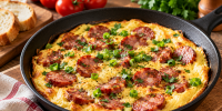 Омлет-рулет с краковской колбасой и сыром: сытный завтрак за несколько минут