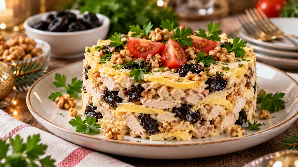 Забудьте про «Оливье»: вкусный и сытный салат с изюминкой — готовится из простых продуктов