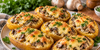 Картофельные лодочки с шампиньонами в духовке: сытное блюдо вместо привычного гарнира