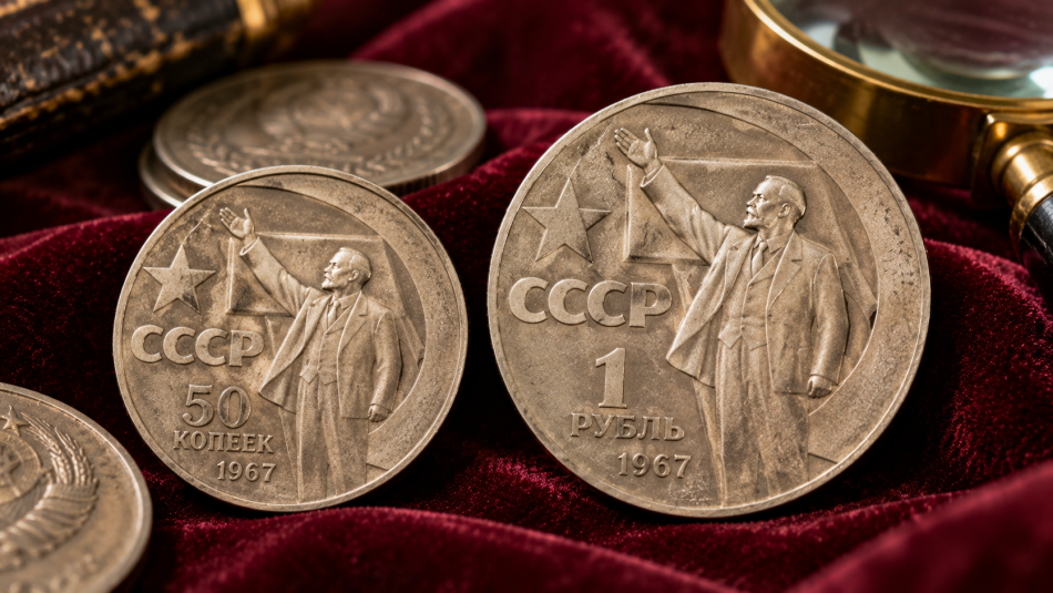 Проверьте старую копилку: сколько коллекционеры дают за юбилейные 50 копеек и рубль 1967 года