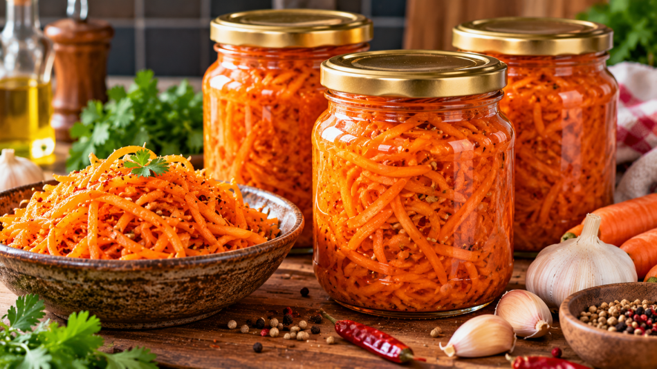 Морковь по-корейски на зиму: простой рецепт с хрустящей соломкой и ароматными специями
