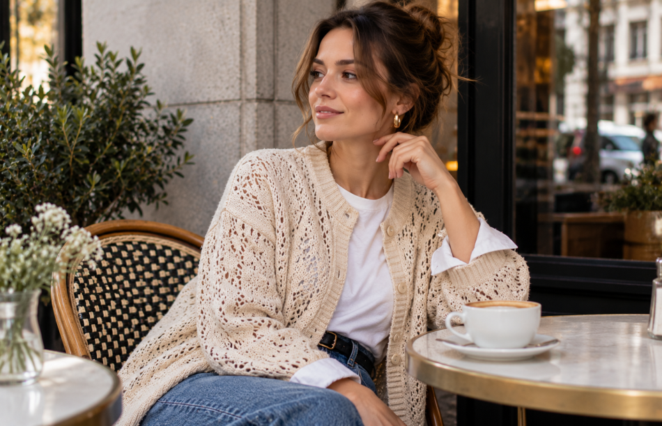 Надела тонкую водолазку под ажурный свитер — и привычная вещь заиграла совсем иначе