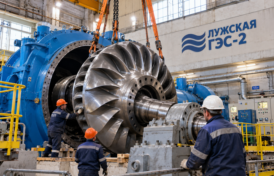 Лужская ГЭС-2 готовит к запуску модернизированную турбину