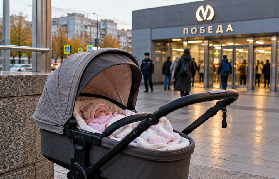 Двухмесячную девочку обнаружили в коляске у станции метро «Победа»