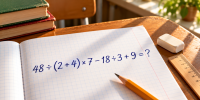 48 ÷ (2 + 4) × 7 − 18 ÷ 3 + 9 = ? Одно забытое правило меняет весь ответ